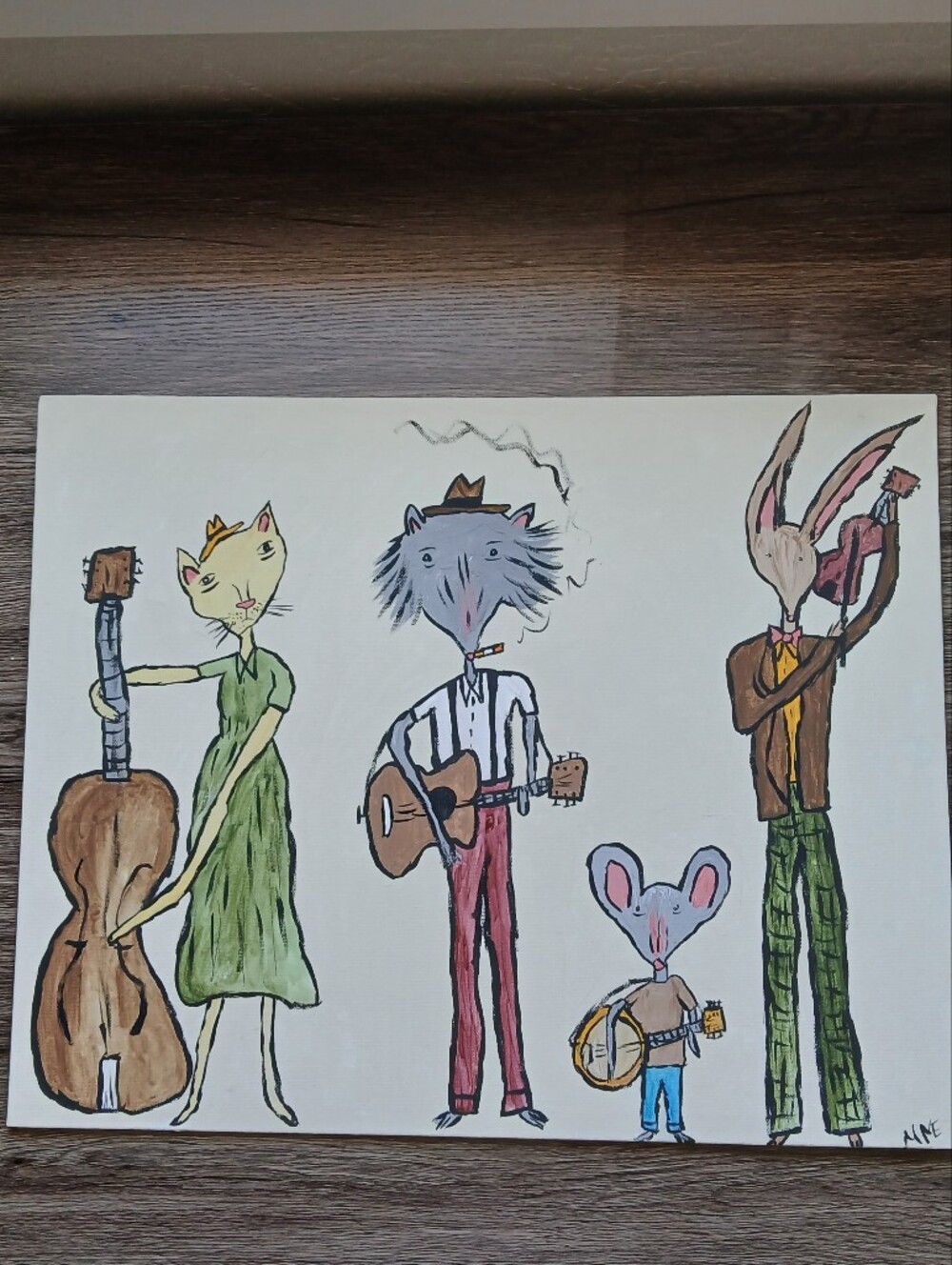Critter Band Painting Folk Art
